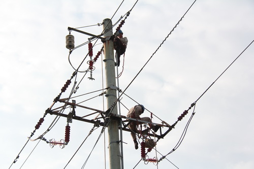 國網(wǎng)霞浦供電公司加裝線路避雷器，保障兩節(jié)期間電網(wǎng)可靠性