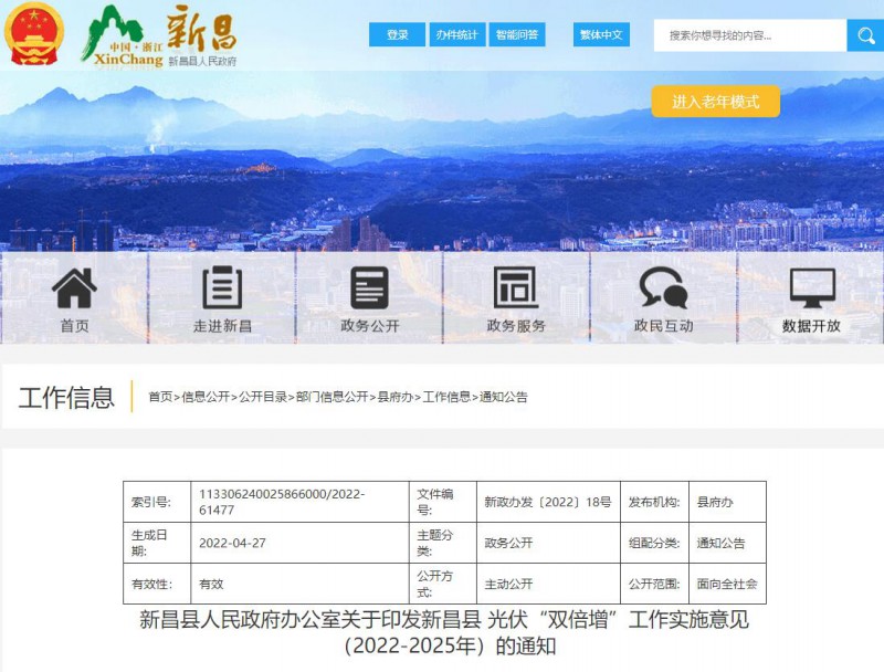 浙江新昌：大力推進(jìn)工商業(yè)建筑屋頂光伏，全縣現(xiàn)有黨政機(jī)關(guān)、事業(yè)單位等公共建筑屋頂實(shí)現(xiàn)100%安裝