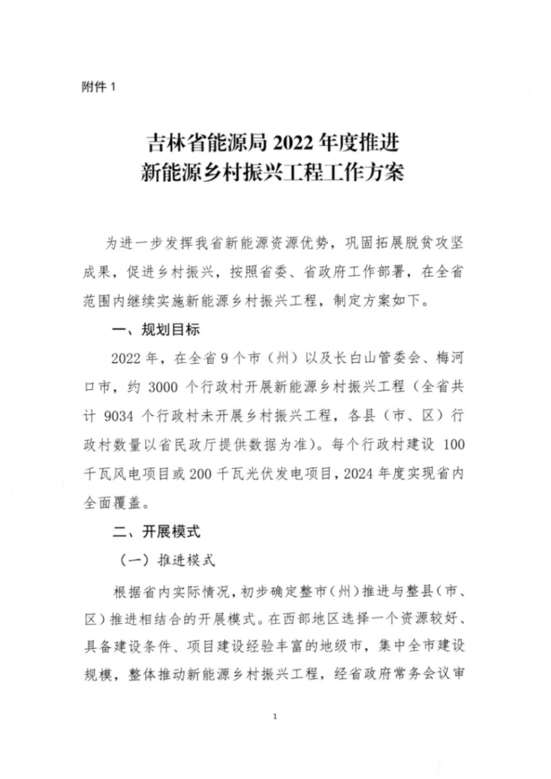 吉林省能源局發(fā)布全國首個出臺的省級“新能源+鄉(xiāng)村振興”方案！